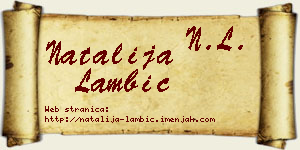 Natalija Lambić vizit kartica